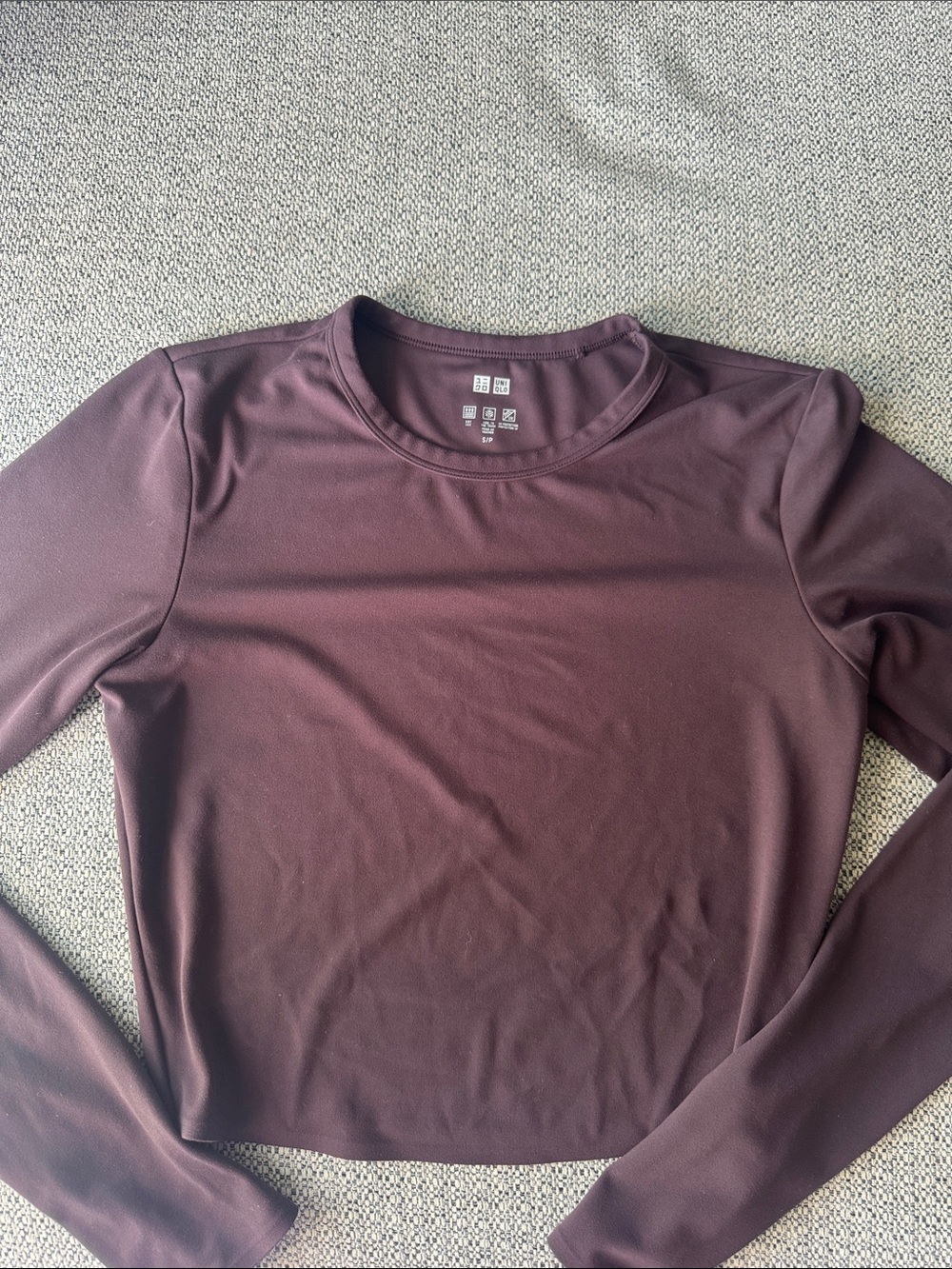 Uniqlo Women's Long Sleeve Crew Neck Top - Plum/Wine